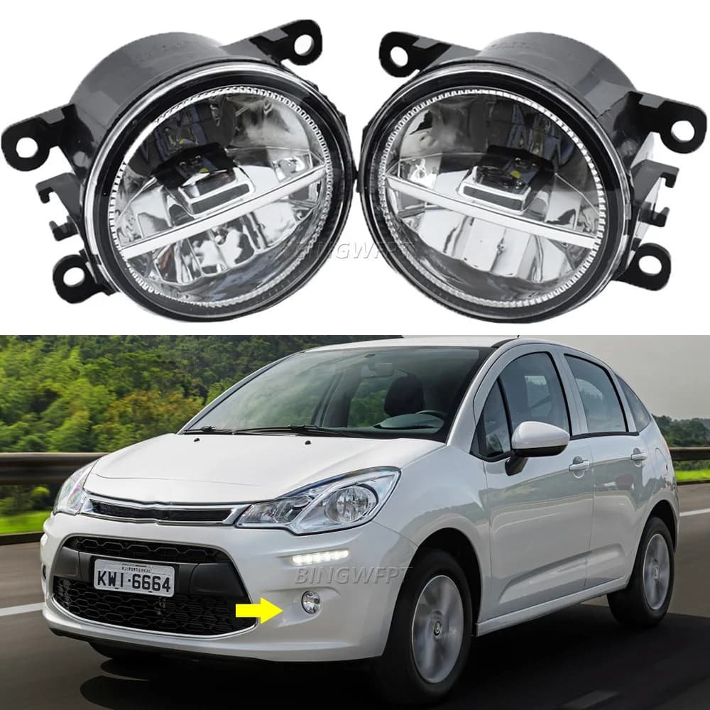 Car-Styling per Citroen C3 2010 2011 2012 2013 2014 2015 2016 9 pezzi fendinebbia a Led H11 12V fendinebbia