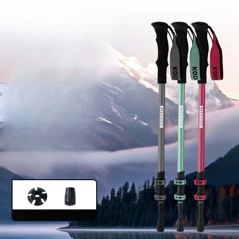 Aluminum 3-Section External Lock Telescopic Hiking Pole, Lightweight Non-Slip Trekking Stick, Strong Load Sturdy Durable