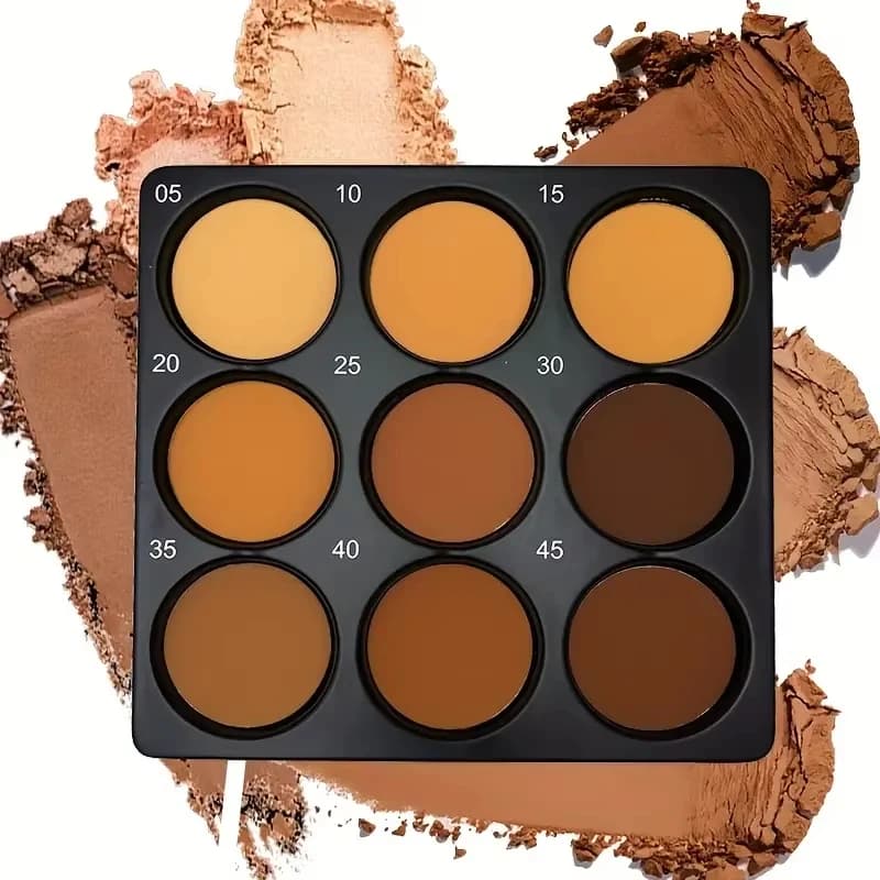 Palette per contorni opachi Palette per fondotinta in bronzo scuro a 9 colori Contouring Fondotinta per il controllo dell'olio Palette per ombretti per il naso Trucco per il viso