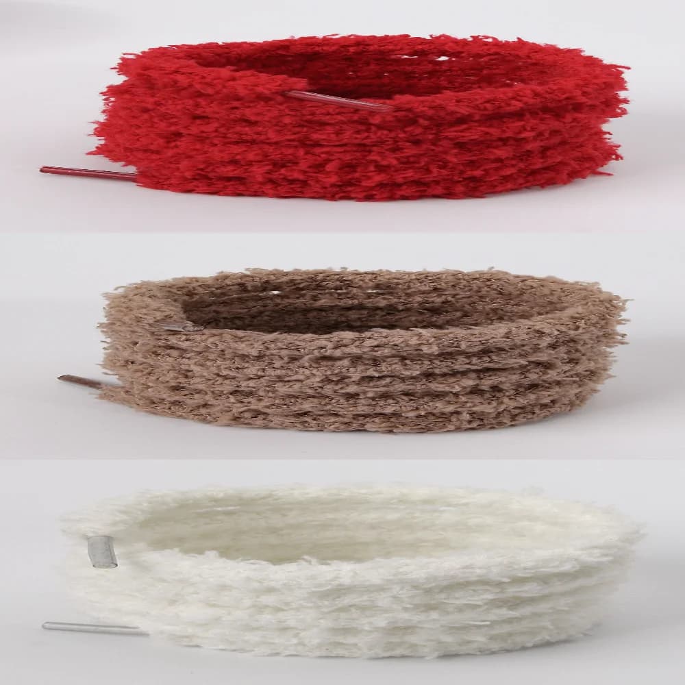Fashion Fluffy Shoelaces AJ1 AF1 Sneakers Casual Shoe laces Round Rope Laces for Shoes 100/120/140/160CM Shoe Accessories