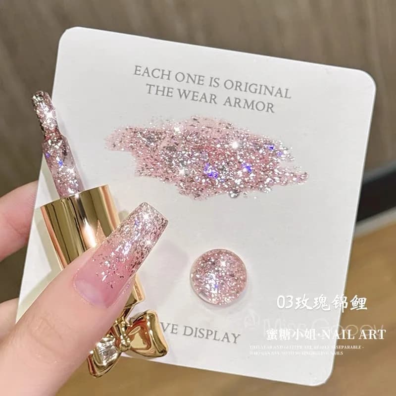 SHAKA 10ML 9 colori unghie bianche serie Star smalto gel glitter 2025 Flash platino paillettes unghie unghie marroni per Natale