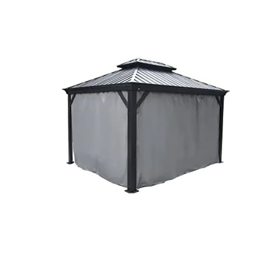 10' x 12'Outdoor Gazebo Privacy Curtain Sidewall Waterproof Patio Privacy Curtain with Center-Zip Design Replacement for Hardto
