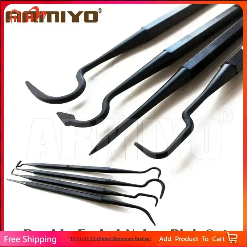 Armiyo 4pcs/Set Double Ended Nylon Pick Set Cleaning Kit Tool For Hunting Barrel Cleaner Accessories 205mm Length