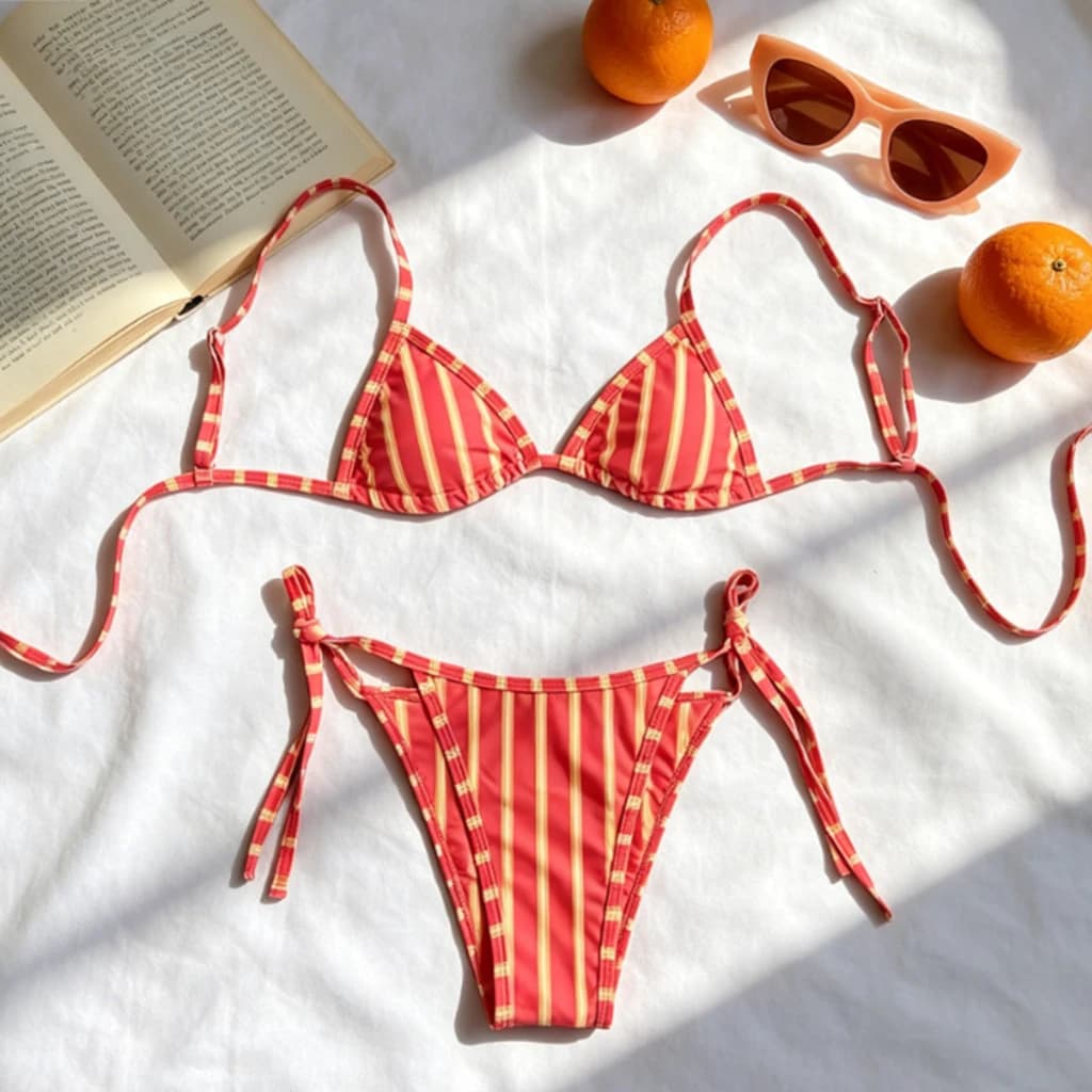 Bikini 2025 Sexy Women Swimsuit Female Swimwear Micro Bikini Set Red Print Swimming Suit Summer Beachwear Brazilian Biquini