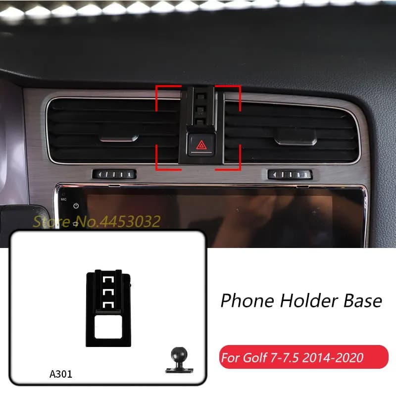 Base porta telefono per auto Supporti speciali per Volkswagen Golf 7 7.5 2014-2020 Accessori staffa di uscita aria fissa con sfera 17mm