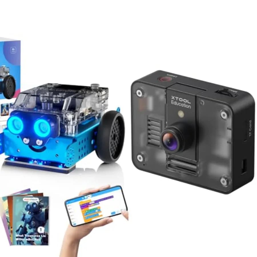 mBot2 e AI Camera 2.0: Modulo educativo di visione AI con custodia in plastica di colore nero e riconoscimento degli oggetti in tempo reale integrato