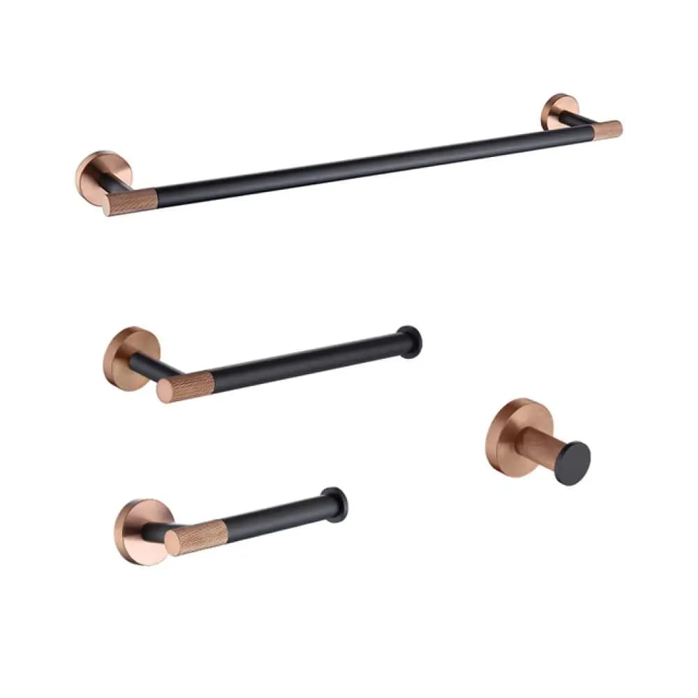 Set di Accessori per Bagno in Acciaio Inox Nero Opaco, Portasciugamani, Portarotolo, Scopino per WC, 4 Pezzi, Personalizzabile
