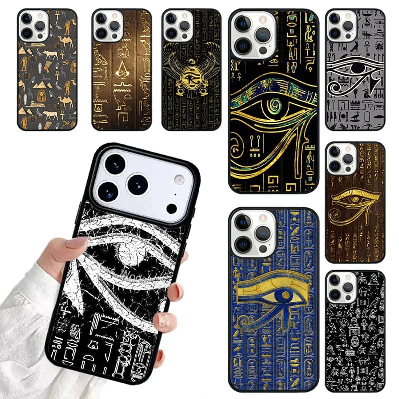 Sacred Eye of Horus Egypt Fresco SOFT Phone Case For iPhone 17 16 15 14 13 12 11 Pro Max 17air Shockproof Cover Fundas