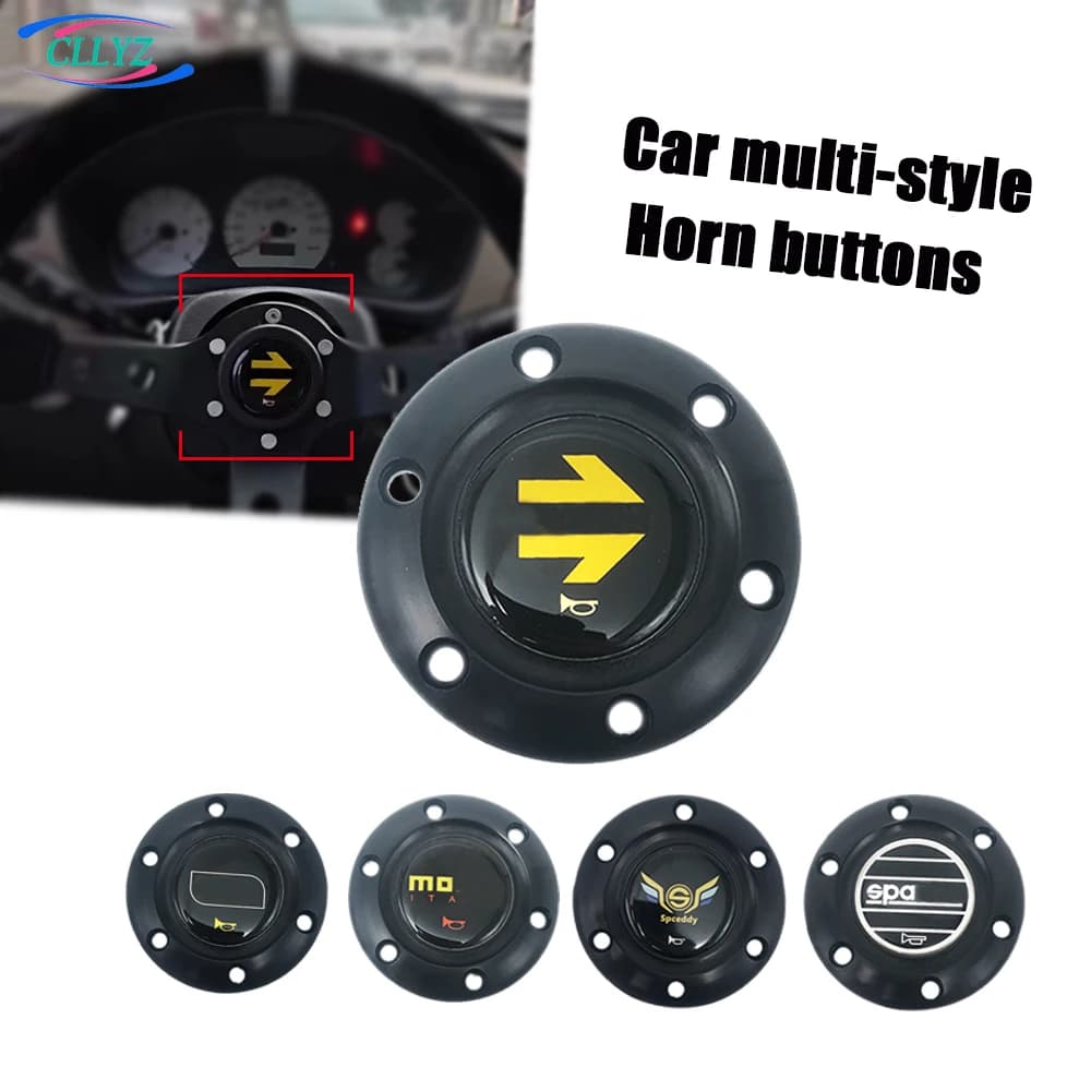 CLLYZ Sports flying clacson Button Universal Aluminum Alloy + ABS Racing Style Hornbutton Cover Multi-Style JDW
