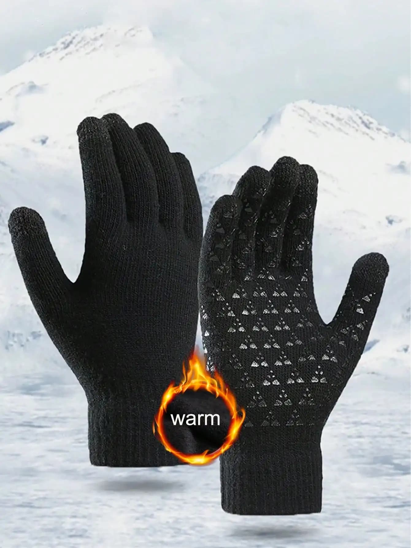 Guanti invernali lavorati a maglia Guanti sportivi da ciclismo all'aperto Guanti caldi con dita intere Spessore Guanti touch screen antiscivolo per la corsa Escursionismo