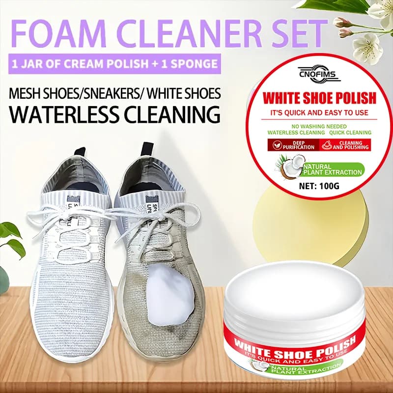 Smalto per scarpe bianco crema con spugna, ripristina rapidamente il colore delle scarpe da ginnastica e della pelle PU, che fornisce cura e riposo duraturo