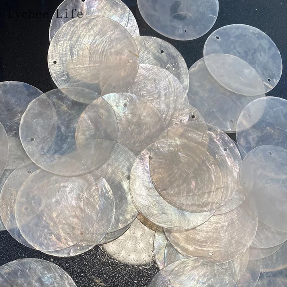 10/20/50/100 PCS Natural Shell Ornaments 5 cm DIY Shell Wind Chimes Pendants for Wedding Home Decor Birthday Party Craft Hanging