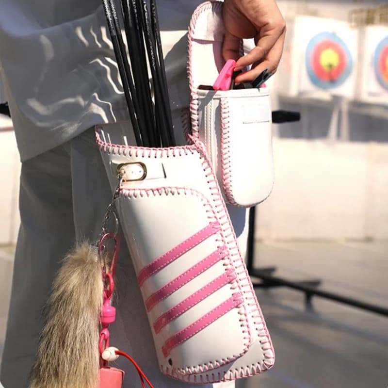 Archery Arrow Hip Quiver Knitting Left/Right Adjustable Compound Bow Recurve Shooting Target Practice Hunting Arrow Pouch
