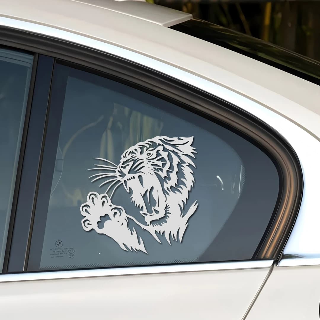 Clawing Tiger Car Decal Vinyl Sticker - Waterproof, Fade-Proof, Easy Peel & Stick for Vehicle Windows, Bumpers, Laptops