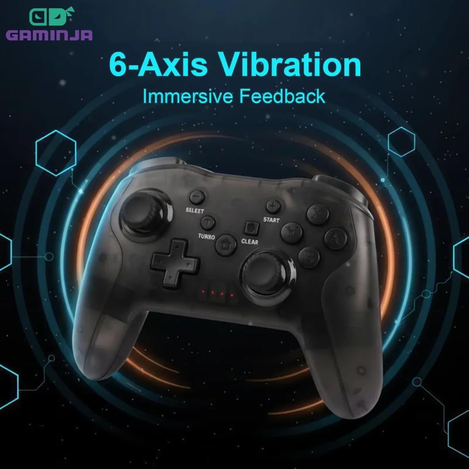 GAMINJA MG25Z Controller Wireless Bluetooth Gamepad per Nintendo Switch PS3 PC Joystick con Doppia Vibrazione Senza Ritardi