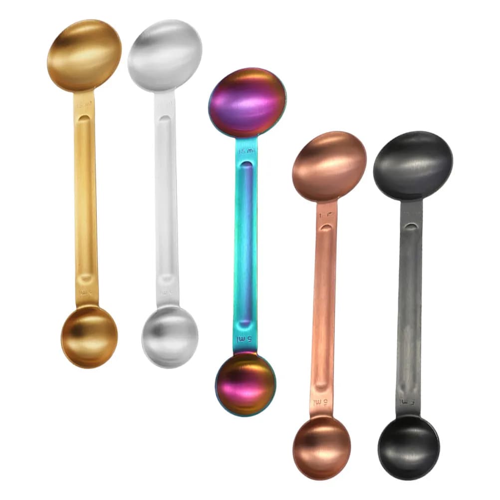 5Pcs Stainless Steel Measuring Spoon Set with Accurate Scale for Coffee Spices Baking Cooking Seasoning Kitchen Gadgets Metal