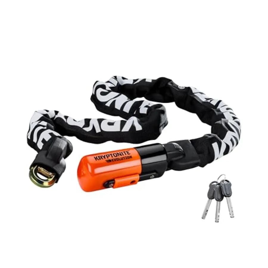 Lucchetto per bici con catena in acciaio resistente, 4 piedi di lunghezza, 10 mm, con chiavi per ebike, moto, scooter, porta della bicicletta, recinzione antifurto secu