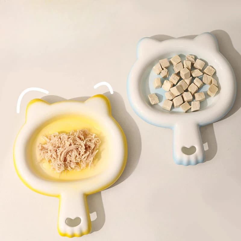 Ciotole per alimenti in ceramica creativa per acqua potabile, protezione anti-ribaltamento del collo, simpatico manico per tablet, ciotola per gatti, forniture per animali domestici, 1 pezzo