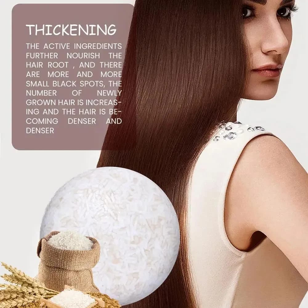 Organic Rice Shampoo Soap Bar Oil Free Conditioning Soap Rice Water Protein Nourishing Anti-loss Hair Growth Soap Bar