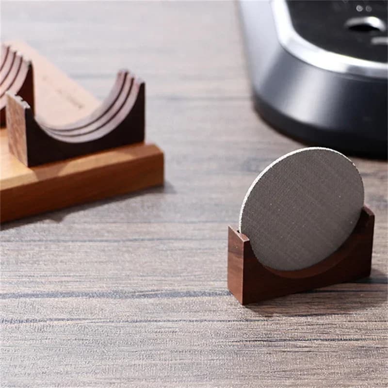 51/53/58 MILLIMETRI Portafiltro Espresso Universale Filtro di Stoccaggio Rack Caffè Puck Supporto per Schermo Riutilizzabile Supporto per Filtro per Caffè in Legno