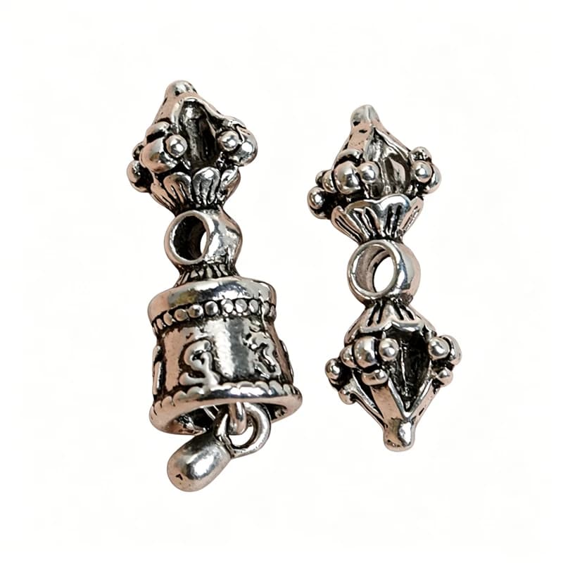 BoYuTe Alloy Buddhist Antique Silver Spacer Beads Vajra Bell Materials for DIY Jewelry Making