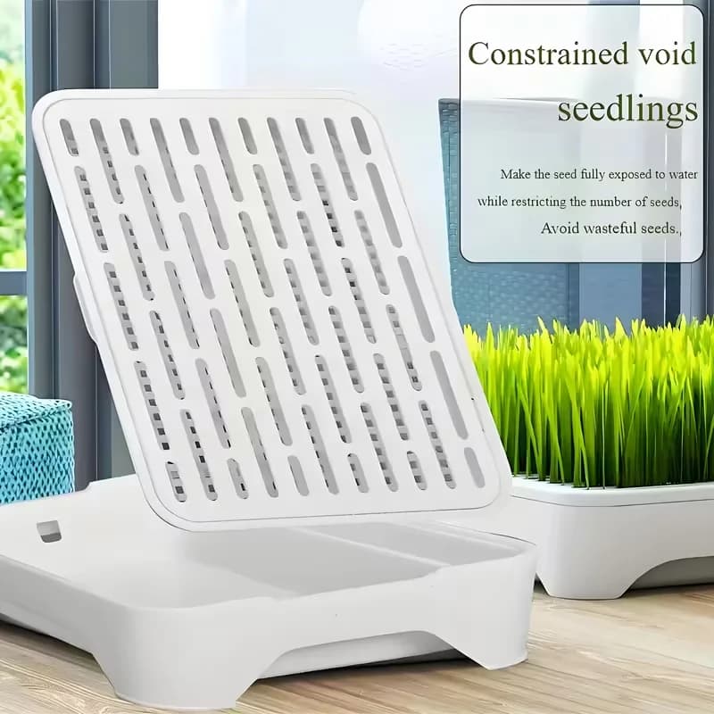 Tray for hydroponic germination Plant for cats Plant for crops off ground Crop plant Orticula plant Nursing device