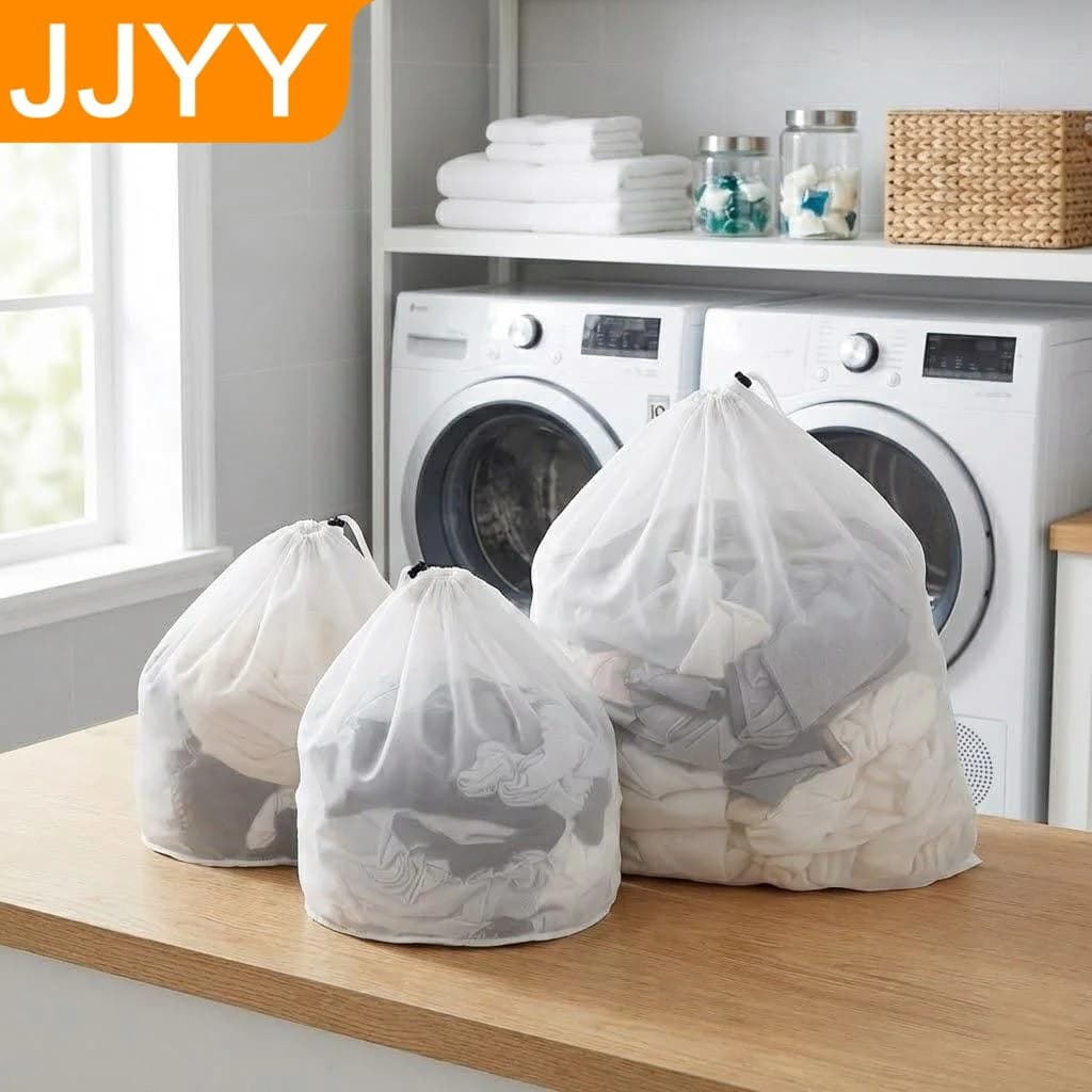 Mesh Laundry Bag for Washing Machine Drawstring Closure Delicates Lingerie Underwear Bra Socks Wash Bag 90g Home Storage
