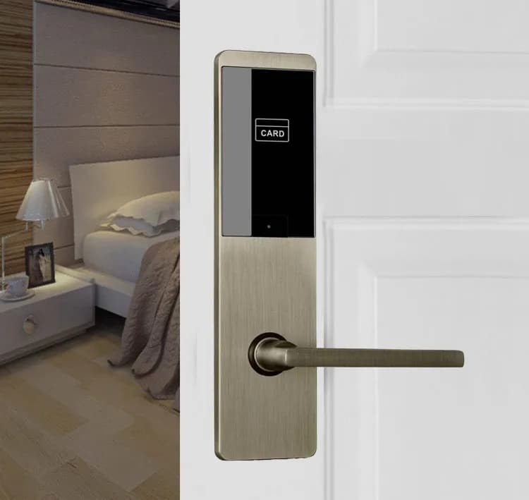 Electronics Smart Hotel Mechanical Key Door Lock with RFID Key Card with Free Software