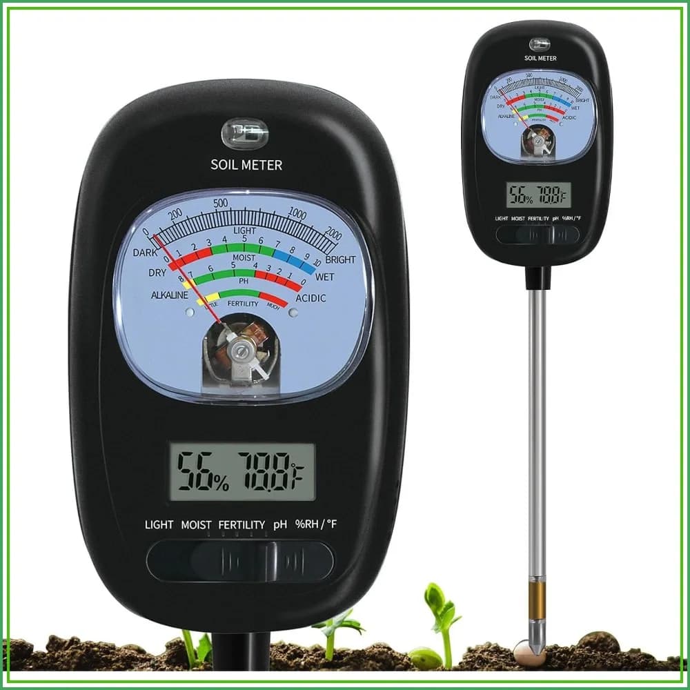 7-in-1 Soil Test Kit: Moisture, pH, Sunlight, Fertility, Temperature for Garden & Lawn