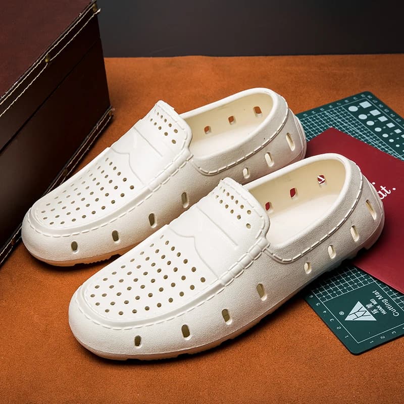 YUYIN Mocassini da Uomo Comodi, Scarpe da Spiaggia Antiscivolo, Scarpe da Guida, Scarpe Casual, Ciabatte in EVA, Scarpe Antiscivolo, Taglia Grande 46