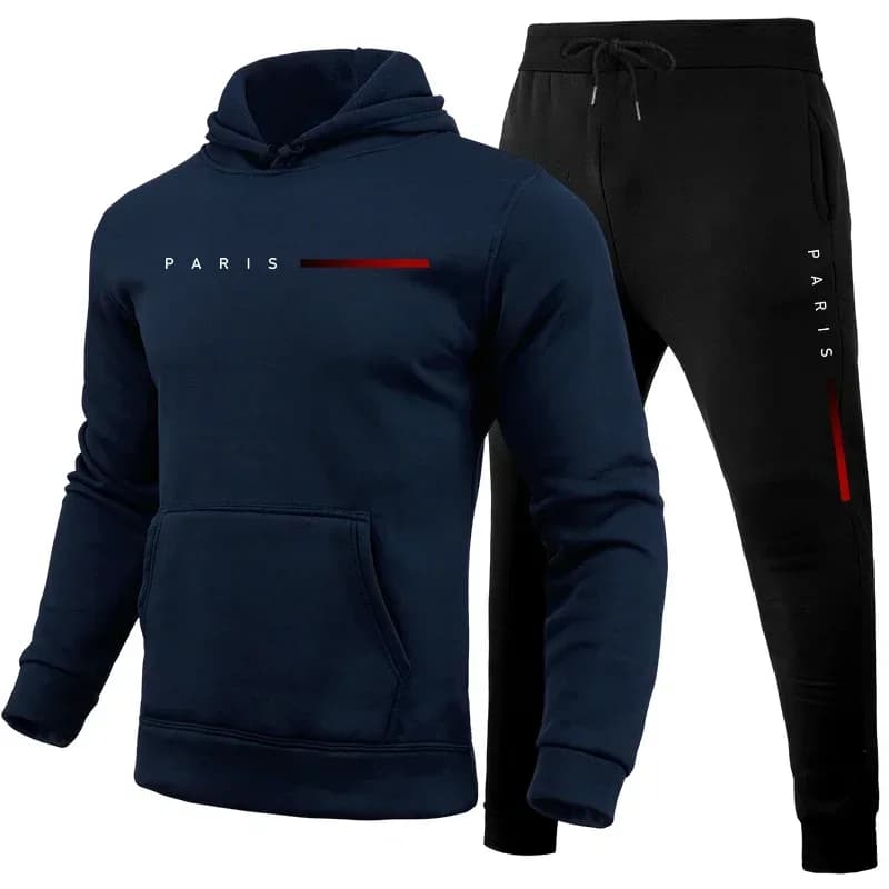 Hot Sale Men's Tracksuit Casual Hooded Sweatshirt & Sweatpants Set Fashion Jogging Sportswear Daily Comfortable Sports Suit For