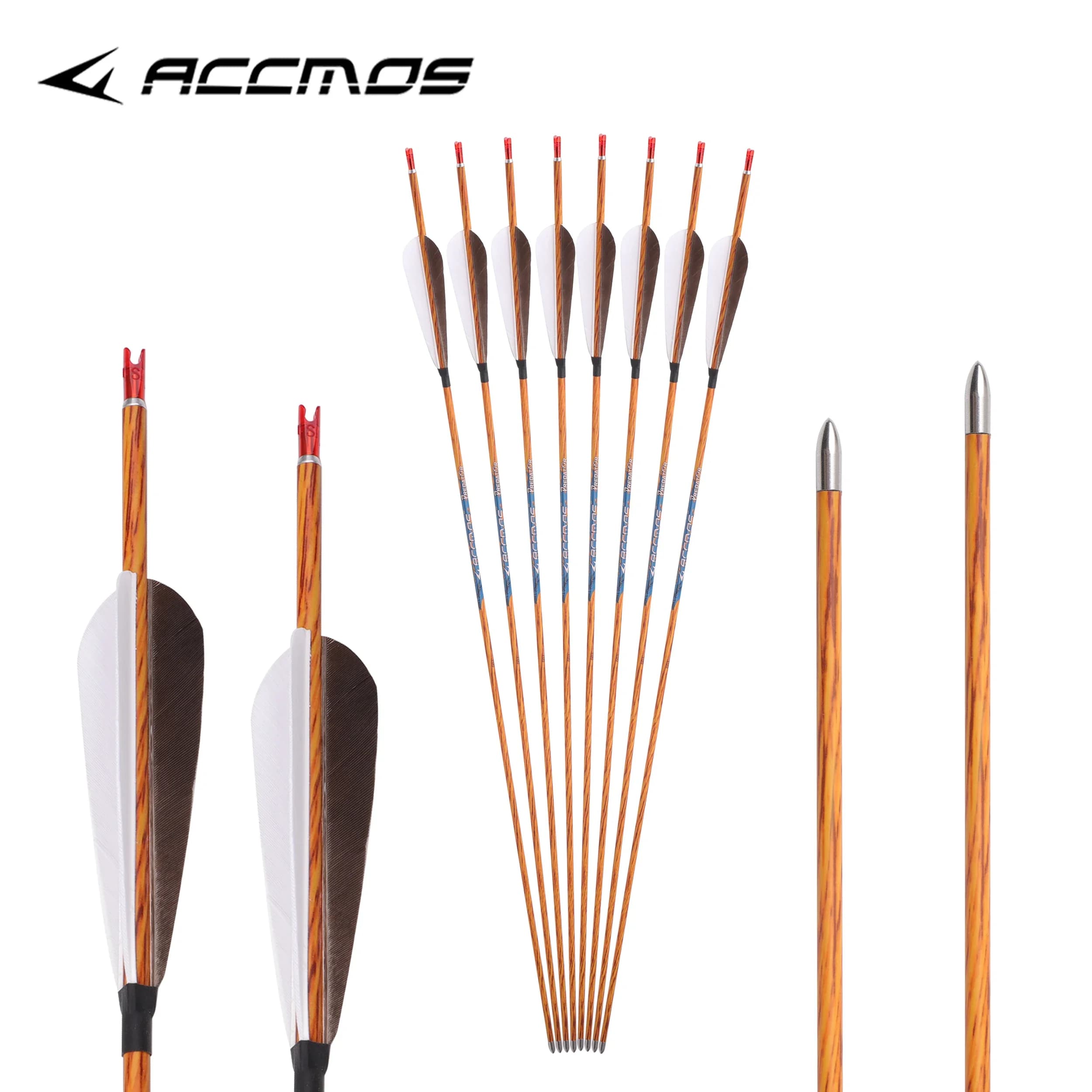 ID4.2mmCarbon Arrow with Turkey Feather Spine 500 600 700 800 900 1000Recurve/Compound Bow Archery Hunting 31inch 6/12pcs