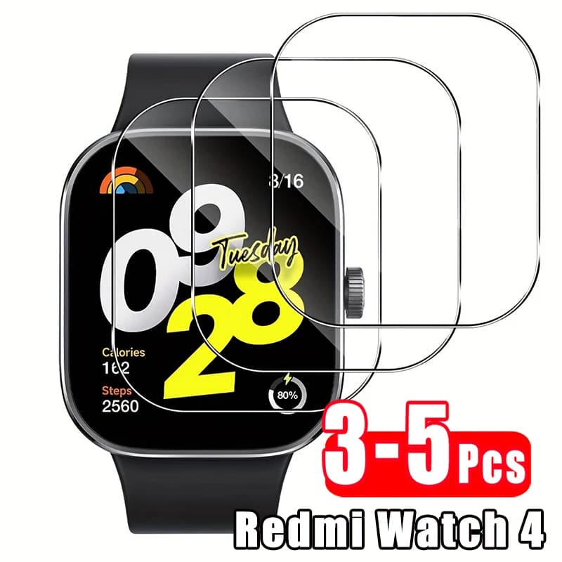 3-5 Pieces Premium Tempered Glass for Xiaomi Redmi Watch4 Smartwatch Screen Protector for Watch 4 Transparent Scratch Film