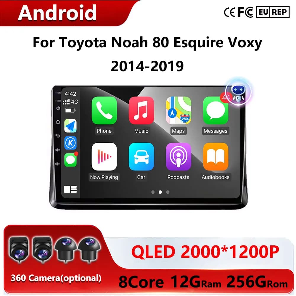 10 ''Per Toyota Noah 80 Esquire Voxy 2014 2015 2016 2017 2018 2019 WiFi Touch Screen GPS Car Audio Lettore Multimediale Android 15