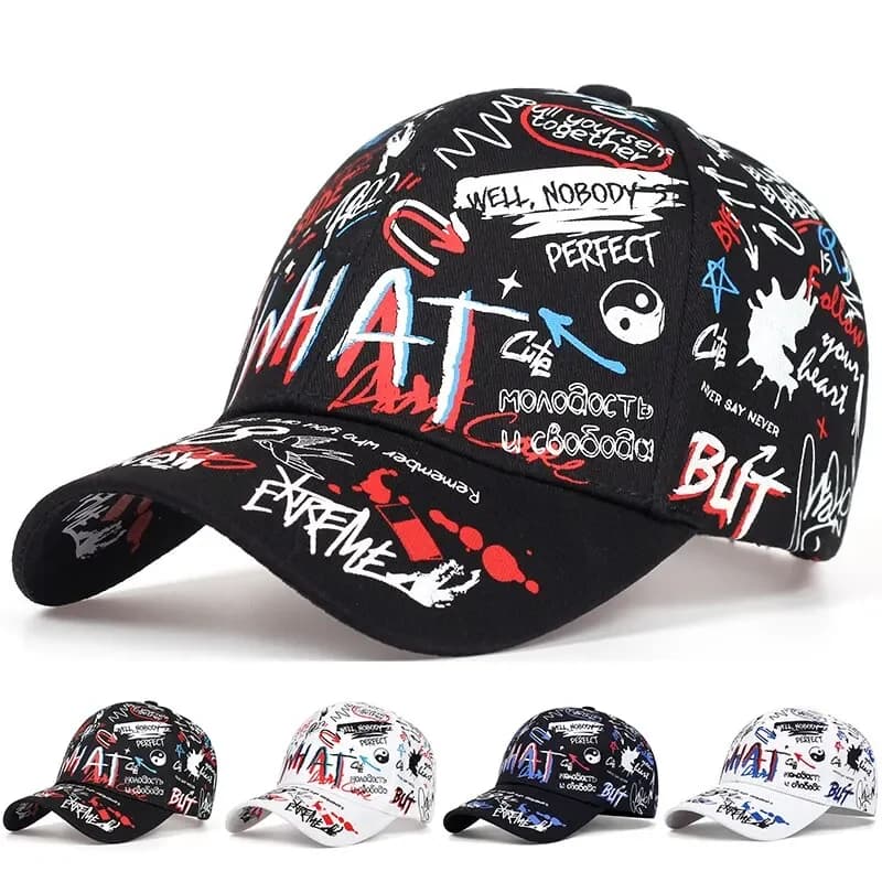 Doodle Hipster Cap, Personalized Street Fashion Baseball Cap for Men and Women, European and American Style, Hip-Hop Hat