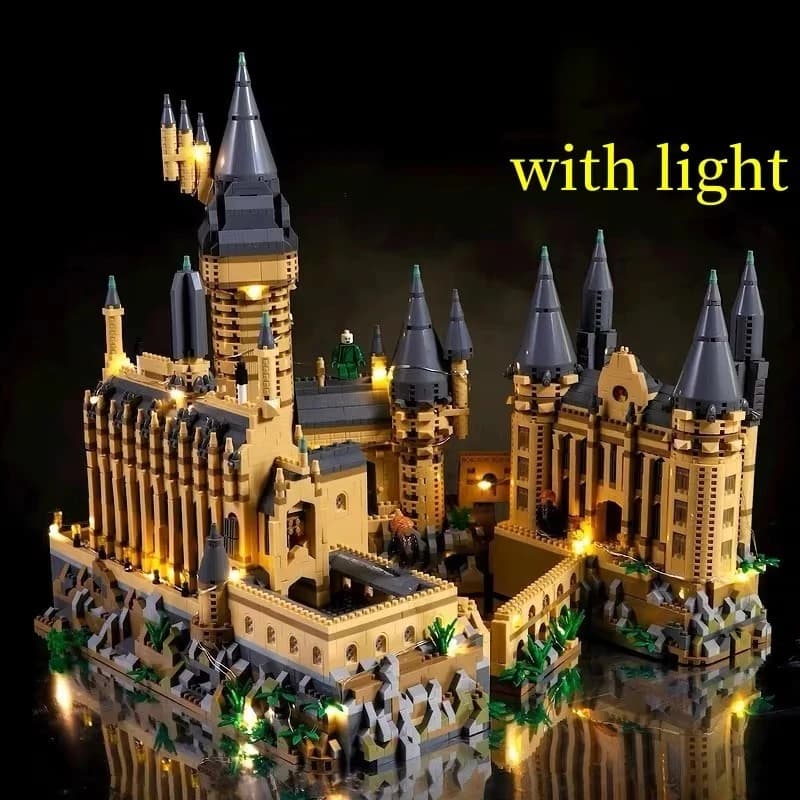 Nuovo Kit di Costruzione Micro Blocchi Castello Magico con Illuminazione, Architettura Urbana Creativa MOC, Regalo di Natale e Compleanno per Bambini
