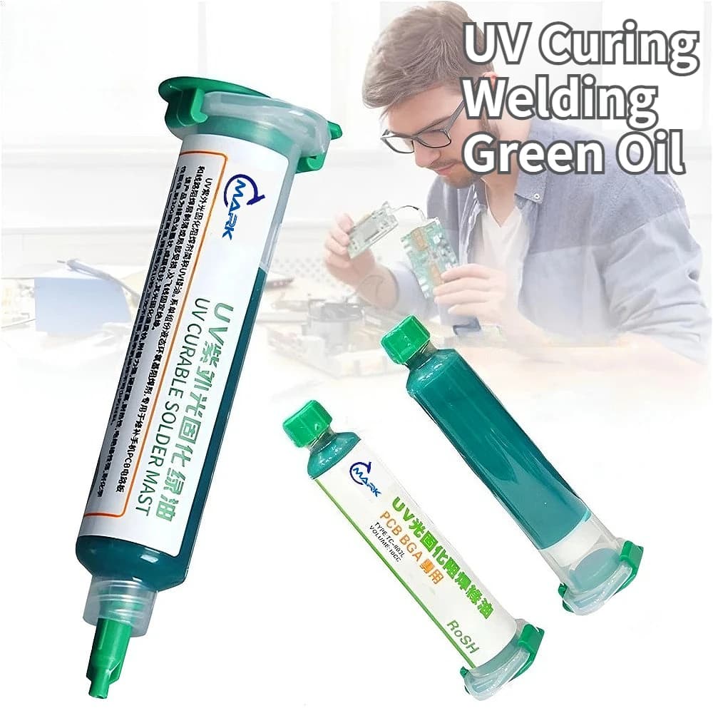 1-10pcs 10CC UV Curing Solder Mask Ink Resistance Paste Green Oil for PCB BGA Circuit Board Protect Paint Electronic Repair Tool