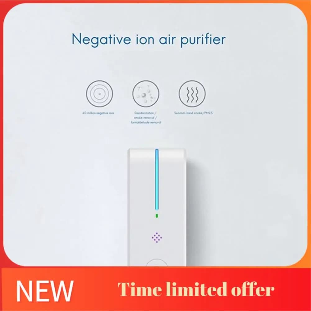 ABRN-Plug In Purificatore d'aria per la pulizia della casa Piccolo ionizzatore d'aria per rimuovere il fumo Deodorante portatile Deodorante per ambienti
