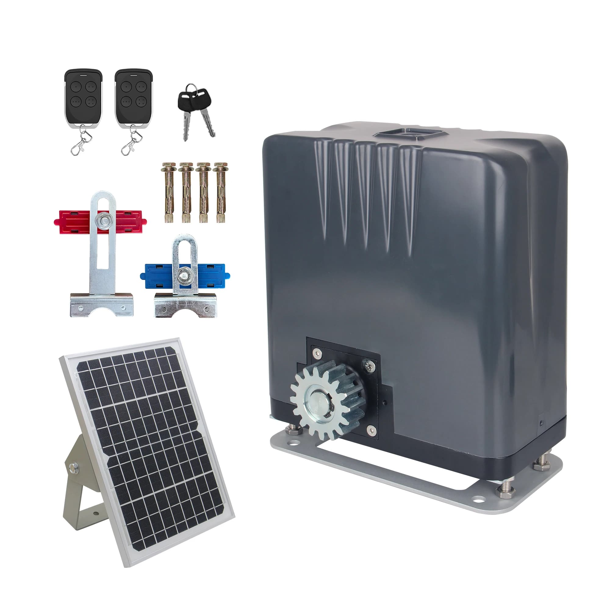 B024 Operatore automatico per porta con motore per cancello scorrevole per carichi pesanti DC 24V 1000KG Caricamento apricancello scorrevole solare
