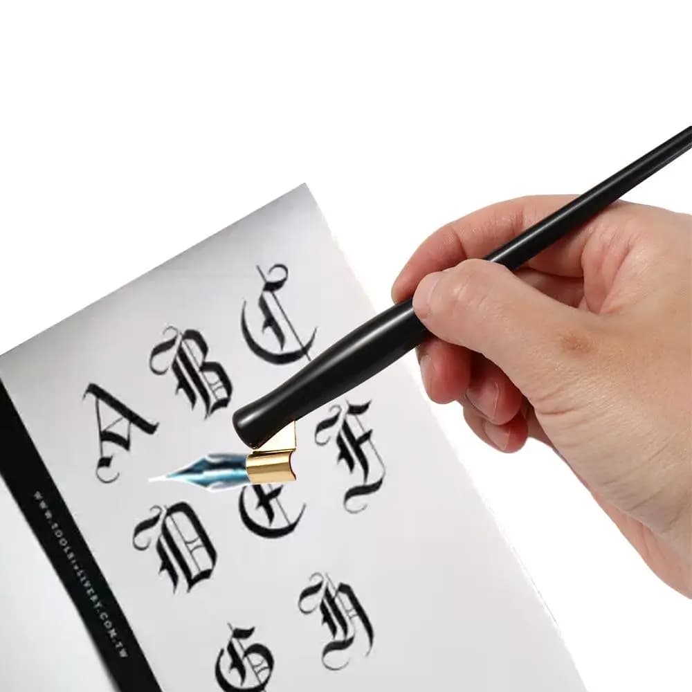 Portapenne obliquo Dip Arte antica Disegno Penna per calligrafia Pennino rimovibile per scrittura inglese Penna per scrittura in rame