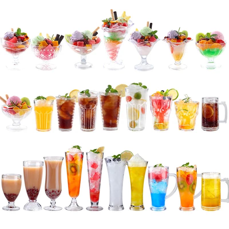 90-580ml 1 pz tazze da Dessert in acrilico riutilizzabili mousse allo Yogurt Mini gelato succo di frutta bicchieri da birra stoviglie forniture per matrimoni per feste