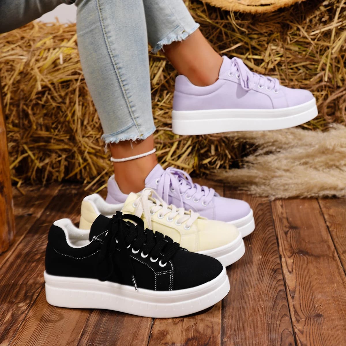 Fashionable Best Selling New Comfortable Women's Shoes Spring / Autumn Elegant Round Head Strap Running Sports and Leisure Shoes