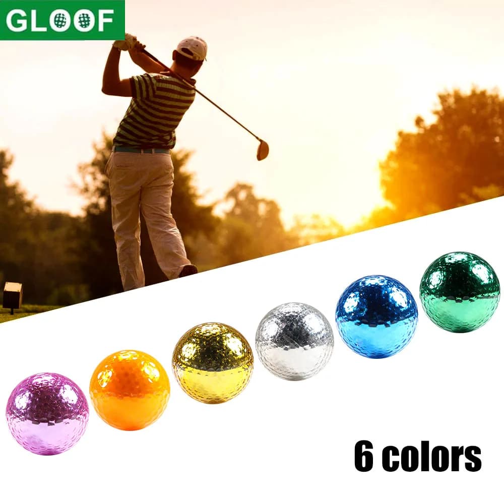 1 Pz Diametro 42,7 mm Palline da golf colorate placcate metallizzate Fancy Match Opening Goal Miglior regalo Costruzione durevole per eventi sportivi