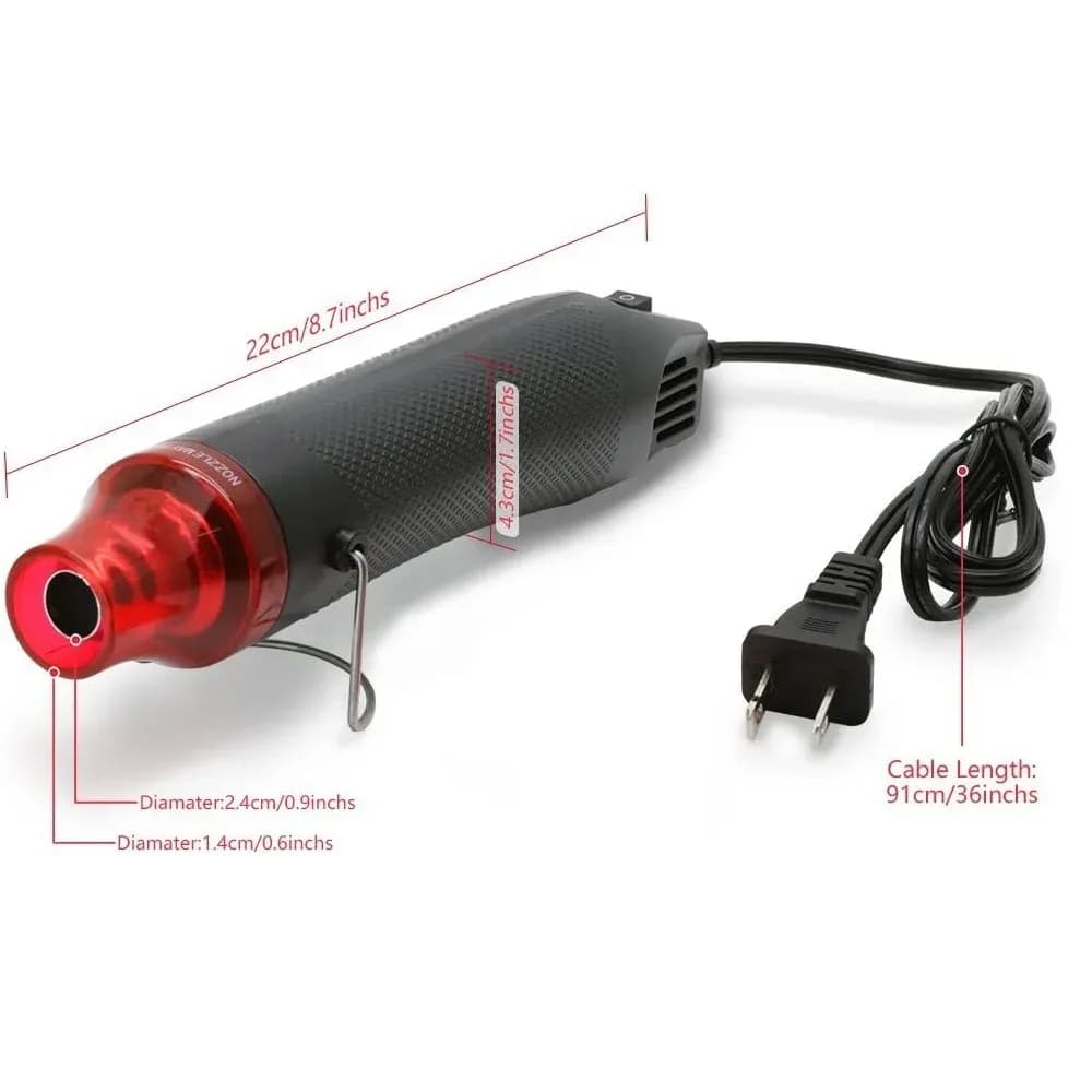 Hot Air Gun Handheld Electric Heating Tool Multi Function Lightweight For DIY Craft Embossing Shrink Wrapping PVC Art Creation