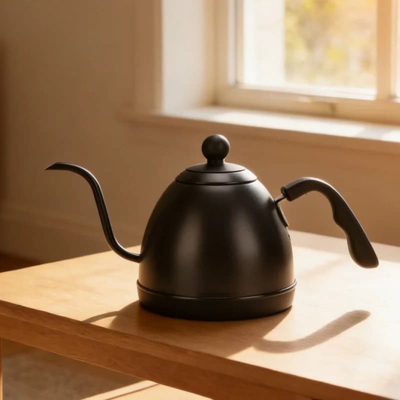 Gooseneck Electric Kettle 1000W 600ml Stainless Steel Variable Frequency Pour Over Coffee Timer Home Kitchen
