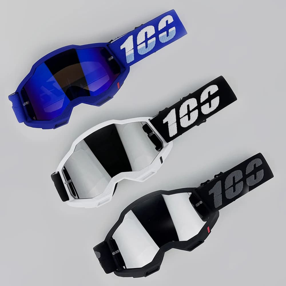 100 Occhiali da moto da uomo Occhiali da motocross Casco MX Moto Dirt Bike ATV Sci Sport all'aria aperta Scooter in vetro Googles Googles borsa