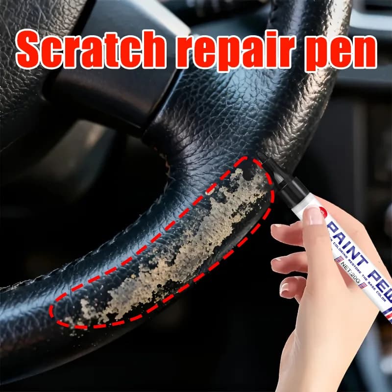 Penna Nera per Riparazione Graffi Auto, Penna Ritocco Vernice per Ruote Auto, Moto, Biciclette, Rimozione Graffi