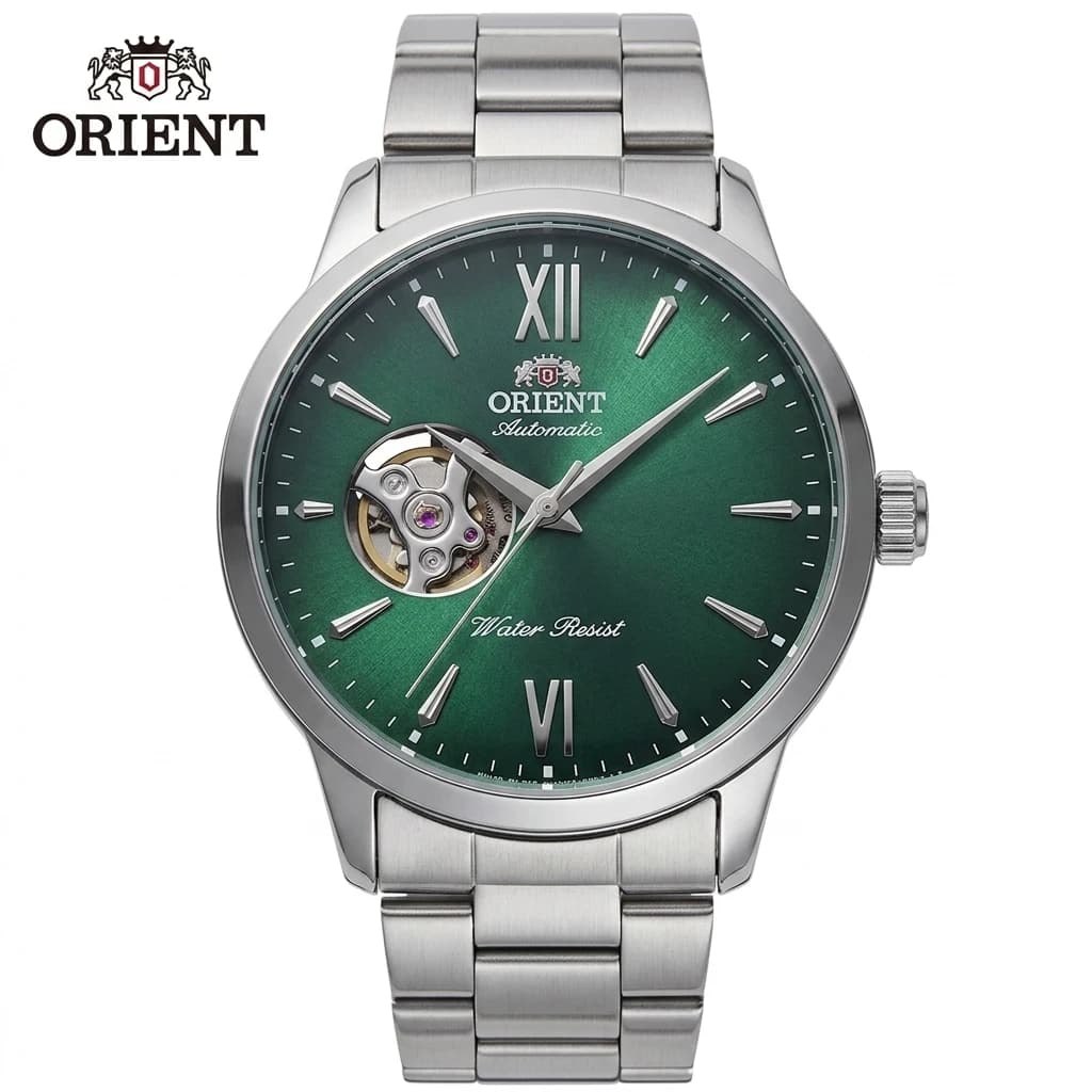 Luxury Orient Men 40MM Skeleton Automatic Watch Stainless Steel Band Blue Dial Formal Waterproof Mechanical Dress Wristwatch