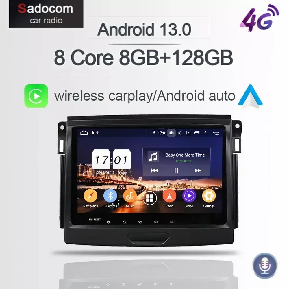 Wireless Carplay PX6 DSP IPS Android 12.0 Car DVD Player 8GB +128GB GPS autoradio Wifi Bluetooth For Ford Everest 2015 2016 2017