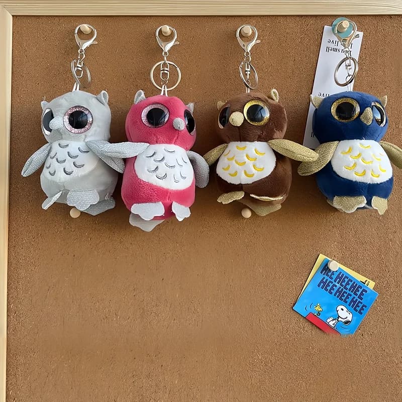Portachiavi in peluche con gufo grande da 13 cm, morbido ciondolo con ciondolo per zaino con ciondolo per donne, ragazze, ragazzi, accessori per borse, bel regalo